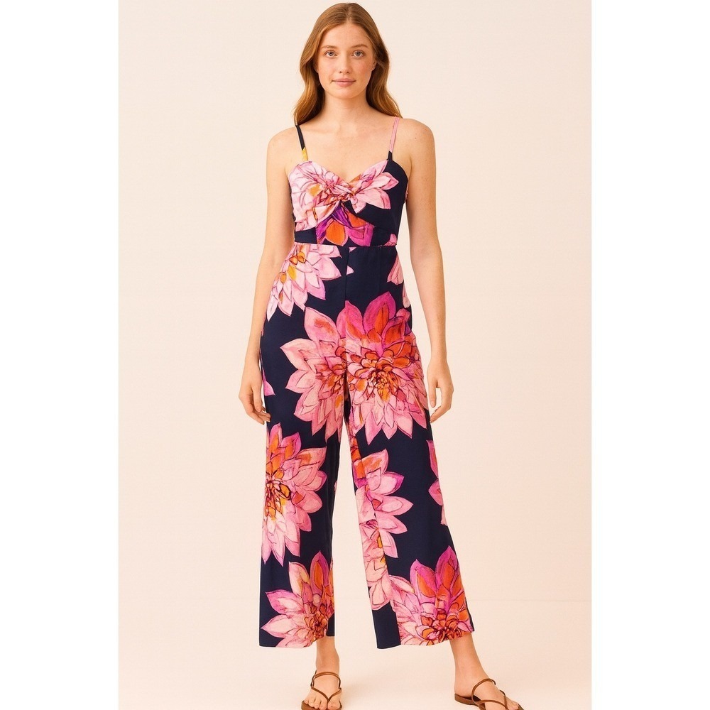 Trina Turk Women's Floral Print Sleeveless‎ Wide Leg Jumpsuit Size 6